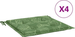 vidaXL - Stoelkussens - 4 - st - bladpatroon - 40x40x3 - cm - stof