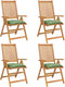 vidaXL - Stoelkussens - 4 - st - bladpatroon - 40x40x7 - cm - stof
