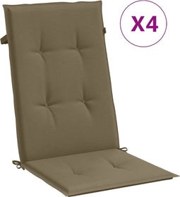 vidaXL - Stoelkussens - 4 - st - hoge - rug - 120x50x4 - cm - stof - gemêleerd - taupe