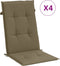 vidaXL - Stoelkussens - 4 - st - hoge - rug - 120x50x4 - cm - stof - gemêleerd - taupe