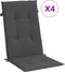 vidaXL - Stoelkussens - 4 - st - hoge - rug - 120x50x4 - cm - stof - gemêleerd - antraciet
