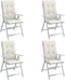 vidaXL - Stoelkussens - 4 - st - hoge - rug - 120x50x4 - cm - stof - gemêleerd - crème