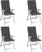 vidaXL - Stoelkussens - 4 - st - hoge - rug - 120x50x4 - cm - stof - gemêleerd - antraciet
