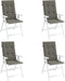 vidaXL - Stoelkussens - 4 - st - hoge - rug - 120x50x4 - cm - stof - donkergrijs