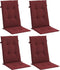 vidaXL - Stoelkussens - 4 - st - hoge - rug - 120x50x4 - cm - stof - gemêleerd - wijnrood