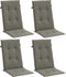 vidaXL - Stoelkussens - 4 - st - hoge - rug - 120x50x4 - cm - stof - donkergrijs