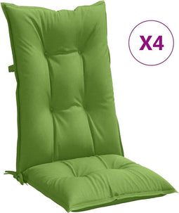 vidaXL - Stoelkussens - 4 - st - hoge - rug - 120x50x7 - cm - stof - gemêleerd - groen
