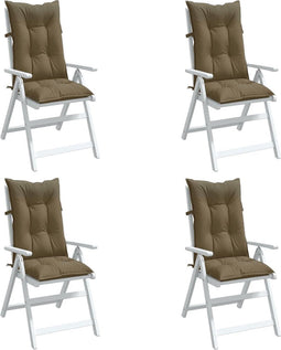 vidaXL - Stoelkussens - 4 - st - hoge - rug - 120x50x7 - cm - stof - gemêleerd - taupe