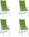 vidaXL - Stoelkussens - 4 - st - hoge - rug - 120x50x7 - cm - stof - gemêleerd - groen