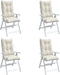 vidaXL - Stoelkussens - 4 - st - hoge - rug - 120x50x7 - cm - stof - gemêleerd - crème