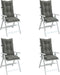 vidaXL - Stoelkussens - 4 - st - hoge - rug - 120x50x7 - cm - stof - donkergrijs
