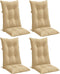 vidaXL - Stoelkussens - 4 - st - hoge - rug - 120x50x7 - cm - stof - gemêleerd - beige