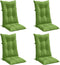 vidaXL - Stoelkussens - 4 - st - hoge - rug - 120x50x7 - cm - stof - gemêleerd - groen