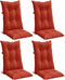 vidaXL - Stoelkussens - 4 - st - hoge - rug - 120x50x7 - cm - stof - gemêleerd - rood