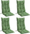 vidaXL - Stoelkussens - 4 - st - hoge - rug - bladpatroon - oxford - stof
