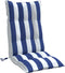 vidaXL - Stoelkussens - 4 - st - hoge - rug - gestreept - oxford - stof - wit - en - blauw