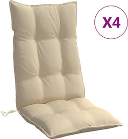 vidaXL - Stoelkussens - 4 - st - hoge - rug - oxford - stof - beige