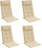 vidaXL - Stoelkussens - 4 - st - hoge - rug - oxford - stof - beige