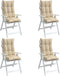 vidaXL - Stoelkussens - 4 - st - hoge - rug - oxford - stof - beige