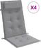 vidaXL - Stoelkussens - 4 - st - hoge - rug - oxford - stof - grijs