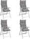 vidaXL - Stoelkussens - 4 - st - hoge - rug - oxford - stof - grijs