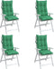 vidaXL - Stoelkussens - 4 - st - hoge - rug - oxford - stof - groen