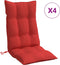 vidaXL - Stoelkussens - 4 - st - hoge - rug - oxford - stof - rood