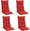 vidaXL - Stoelkussens - 4 - st - hoge - rug - oxford - stof - rood