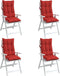vidaXL - Stoelkussens - 4 - st - hoge - rug - oxford - stof - rood