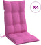 vidaXL - Stoelkussens - 4 - st - hoge - rug - oxford - stof - roze