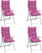 vidaXL - Stoelkussens - 4 - st - hoge - rug - oxford - stof - roze