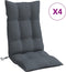 vidaXL - Stoelkussens - 4 - st - hoge - rug - oxford - stof - antracietkleurig