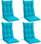 vidaXL - Stoelkussens - 4 - st - hoge - rug - oxford - stof - turquoise