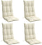 vidaXL - Stoelkussens - 4 - st - hoge - rug - oxford - stof - crèmekleurig