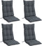 vidaXL - Stoelkussens - 4 - st - hoge - rug - oxford - stof - antracietkleurig