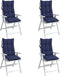 vidaXL - Stoelkussens - 4 - st - hoge - rug - oxford - stof - marineblauw