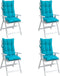 vidaXL - Stoelkussens - 4 - st - hoge - rug - oxford - stof - turquoise