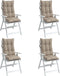 vidaXL - Stoelkussens - 4 - st - hoge - rug - oxford - stof - taupe
