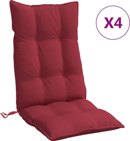 vidaXL - Stoelkussens - 4 - st - hoge - rug - oxford - stof - wijnrood