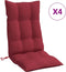 vidaXL - Stoelkussens - 4 - st - hoge - rug - oxford - stof - wijnrood