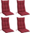 vidaXL - Stoelkussens - 4 - st - hoge - rug - oxford - stof - wijnrood
