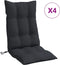 vidaXL - Stoelkussens - 4 - st - hoge - rug - oxford - stof - zwart