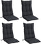 vidaXL - Stoelkussens - 4 - st - hoge - rug - oxford - stof - zwart