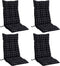 vidaXL - Stoelkussens - 4 - st - hoge - rug - ruitpatroon - oxford - stof - zwart
