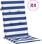 vidaXL - Stoelkussens - 4 - st - hoge - rug - stof - gestreept - wit - en - blauw