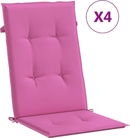 vidaXL - Stoelkussens - 4 - st - hoge - rug - stof - roze