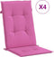 vidaXL - Stoelkussens - 4 - st - hoge - rug - stof - roze