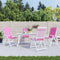 vidaXL - Stoelkussens - 4 - st - hoge - rug - stof - roze