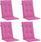 vidaXL - Stoelkussens - 4 - st - hoge - rug - stof - roze