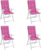 vidaXL - Stoelkussens - 4 - st - hoge - rug - stof - roze